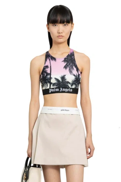 Palm Angels Sunset Print Stretch Top In Purple
