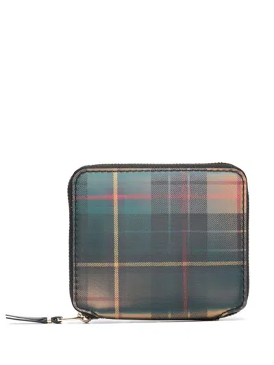 Comme Des Garçons Lenticular Tartan Wallet In Multicolour