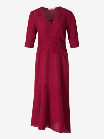 Dorothee Schumacher Maxi Silk Dress In Bordeus