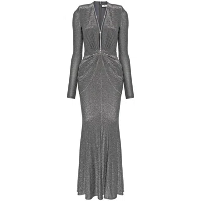 Elisabetta Franchi Red Carpet Piombo Dress In Grey