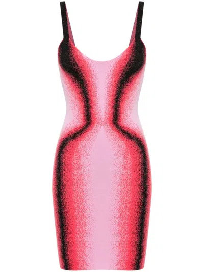 Y/project Gradient-effect Knitted Minidress In Pink