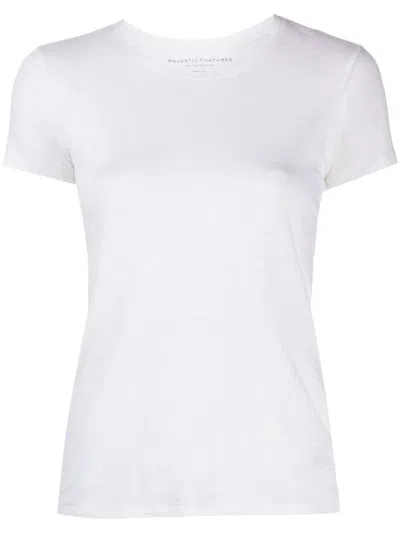 Majestic Filatures Short Sleeve Round Neck T-shirt Clothing In White