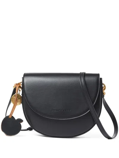 Stella Mccartney Frayme Vegan Leather Shoulder Bag In Black