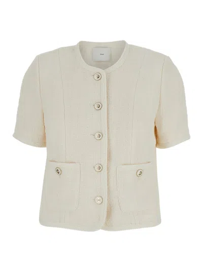 Dunst Summer Tweed Jacket In White