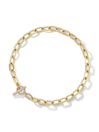 David Yurman Women's Dy Madison Toggle Chain Necklace In 18k Yellow Gold In Diamond