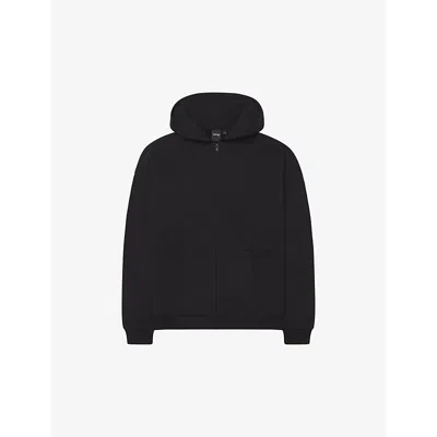 Khy Womens Black Zip-through Oversized-fit Cotton-terry Hoody