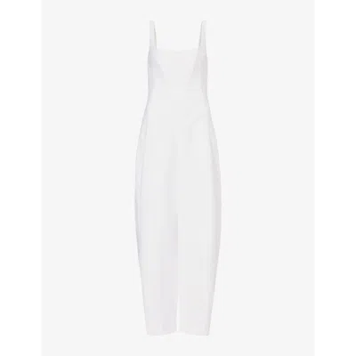 Stella Mccartney Womens Pure White Corset-bodice Straight-leg Woven Jumpsuit