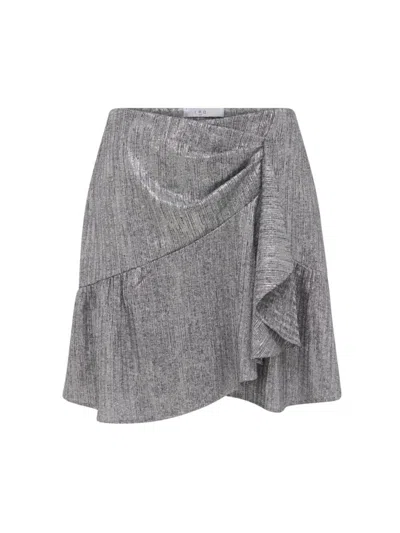 Iro Women's Imane Ruffled Lurex Mini Skirt In Grey Lurex