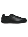 Ferragamo Men's Clayton Mixed Leather Low-top Sneakers In Black