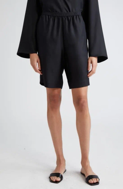 Loulou Studio Zinia Silk-twill Shorts In Black