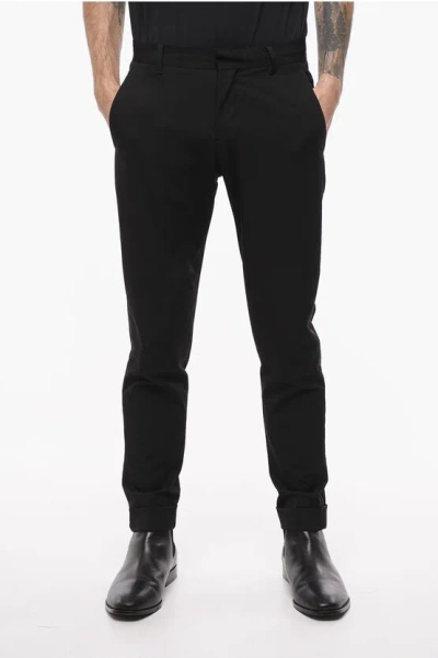Allsaints Myk Cropped Trousers With Satin Detail In Black