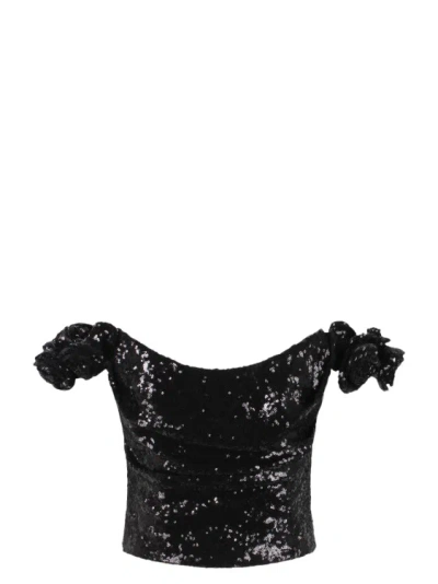 Costarellos Birdie Sequin Top In Black