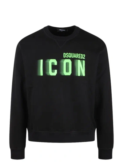 Dsquared2 Black Icon Print Cotton Sweatshirt