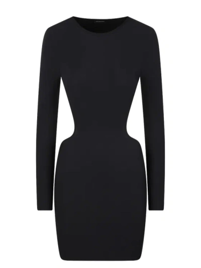 Balenciaga Cut-out Mini Dress In Black