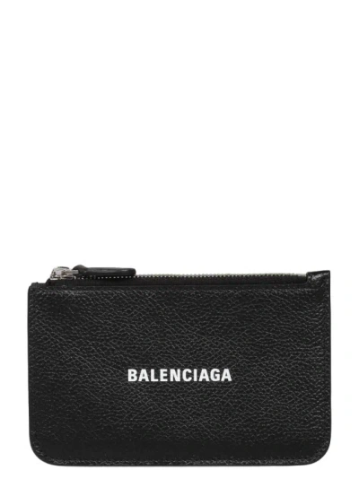 Balenciaga Cash Large Long Coin Cardholder In Black