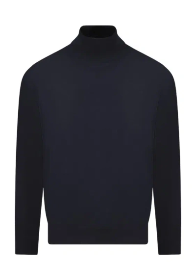 Moreno Martinelli Wool Blend Turtleneck Sweater In Blue