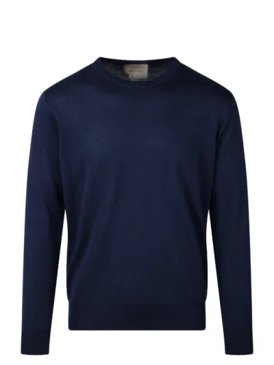 Moreno Martinelli Wool Blend Crewneck Sweater In Blue