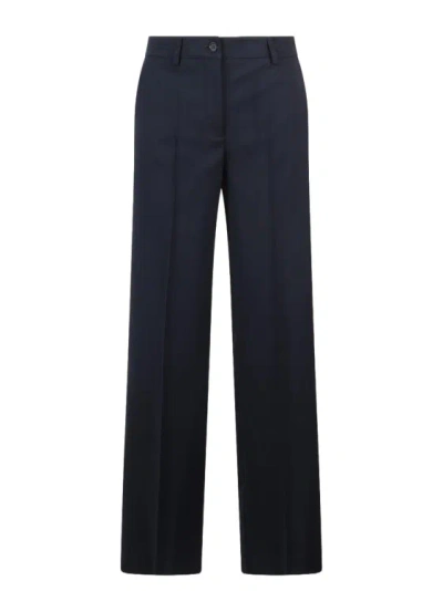 P.a.r.o.s.h Twill Wide Tailored Trousers In Blue