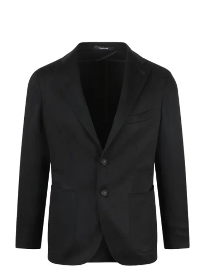 Tagliatore Cashmere Single Breasted Blazer In Black