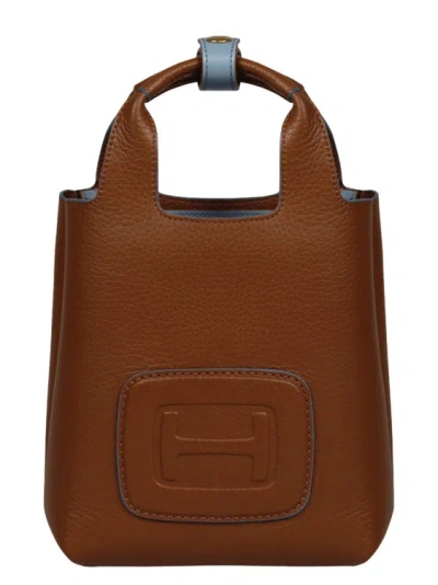 Hogan Mini H-bag Shopping Bag In Brown