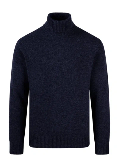 Roberto Collina Wool Cashmere Turtleneck In Blue