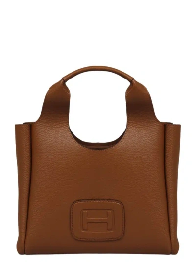Hogan Small H-bag Shopping Bag In Brown