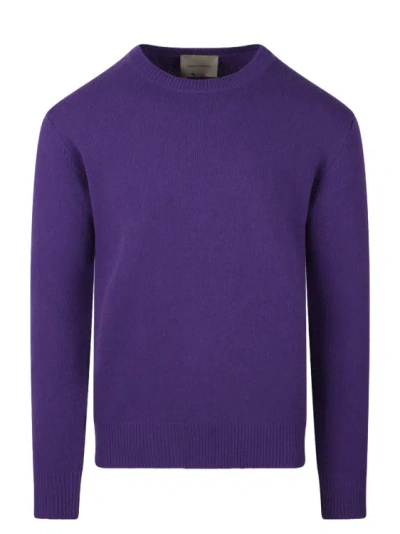 Moreno Martinelli Wool Crewneck Sweater In Purple