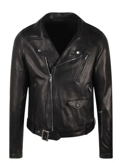 Rick Owens Lukes Stooges Leather Jacket In Black