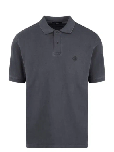 Herno Pigment Dye Pique` Polo Shirt In Blue