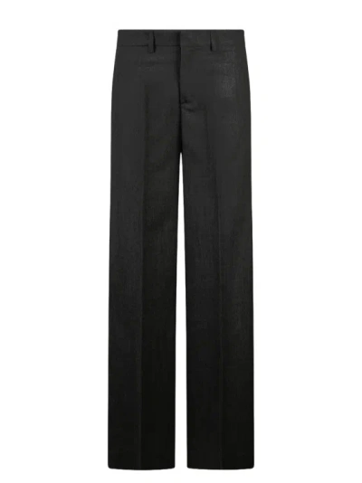 P.a.r.o.s.h Wool Wide Leg Pant In Black