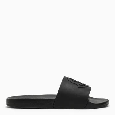 Moncler Basile Slide With Logo In Black