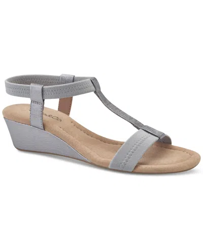 Style & Co Women's Step N Flex Voyage Wedge Sandals, Created For Macy's In Pewter
