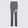 Thom Browne 4-bar Plain Weave Suiting Trousers In Med Grey