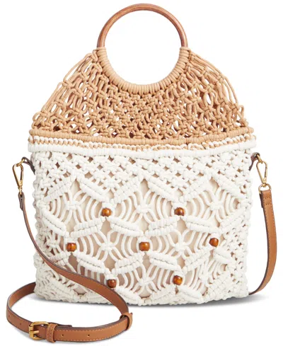 Style & Co Crochet Ring Crossbody, Created For Macy's In Natural