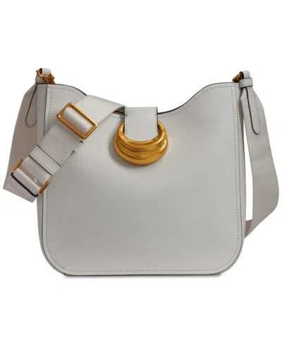 Donna Karan Valley Stream Buckle Crossbody In Brilliant White