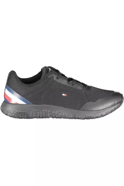 Tommy Hilfiger Black Polyester Sneaker In White