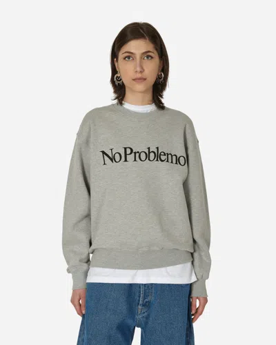 No Problemo Logo Crewneck Sweatshirt In Grey