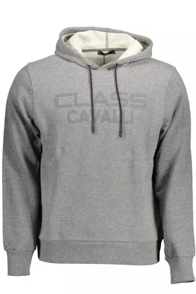 Cavalli Class Gray Cotton Sweater In Grey
