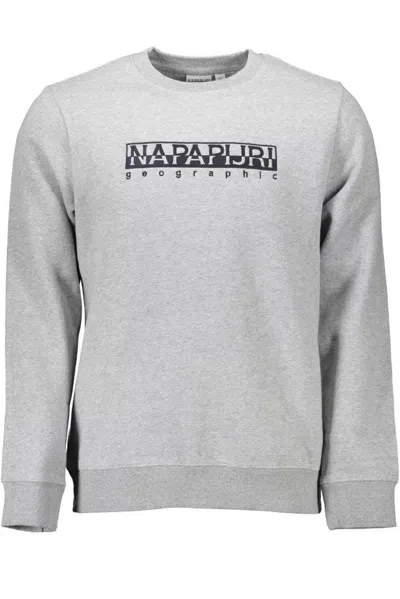 Napapijri Gray Cotton Sweater In Grey