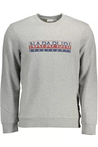 Napapijri Gray Cotton Sweater In Grey