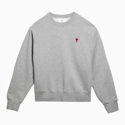 Ami Alexandre Mattiussi Ami Paris Ami De Coeur Light Sweatshirt In Grey