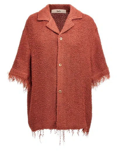 Séfr Fausto Shirt, Blouse Red In Washed Fringed Red