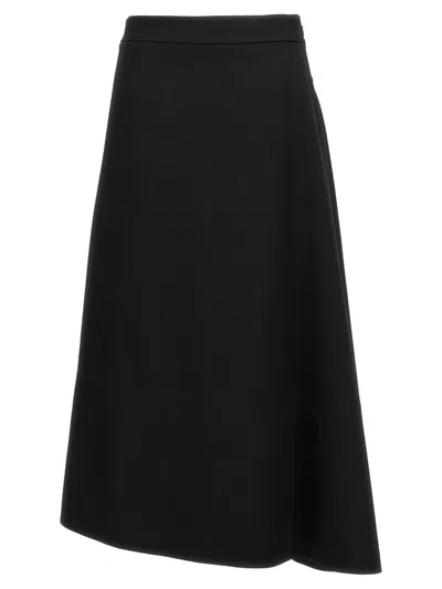 Jil Sander Asymmetrical Skirt In Black