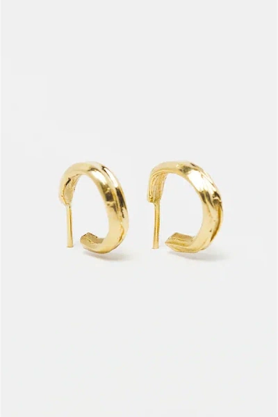 Deux Lions Jewelry Edith Mini Hoop Earring In Gold