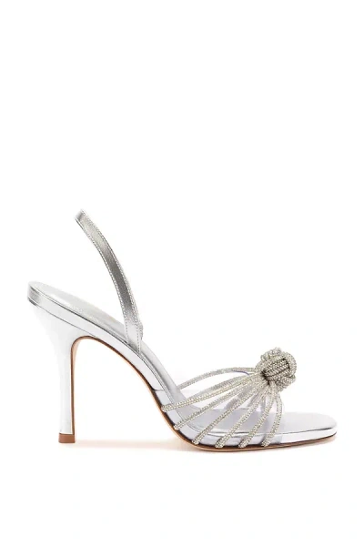 Larroude Women's Valerie 95mm Crystal-embellished Slingback Sandals In Silver