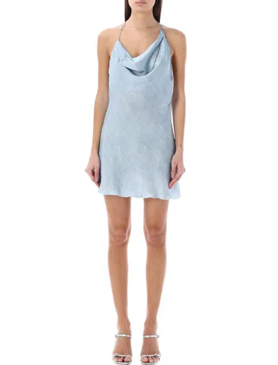 Diesel D-glass Slip Mini Dress In Blue