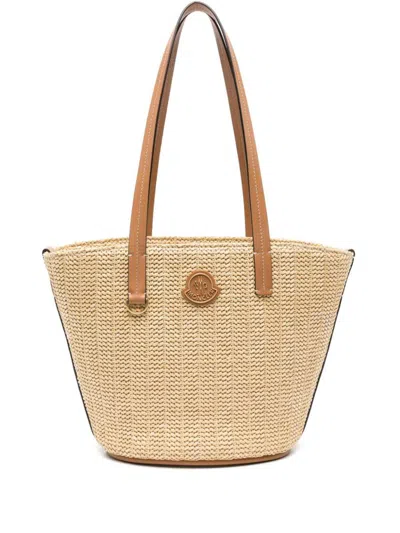 Moncler Small Hubba Raffia Tote Bag In Miscellaneous