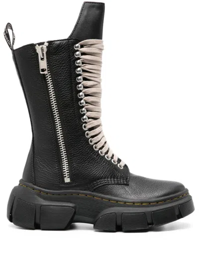 Dr. Martens X Rick Owens 50mm Leather Tall Boots In Black