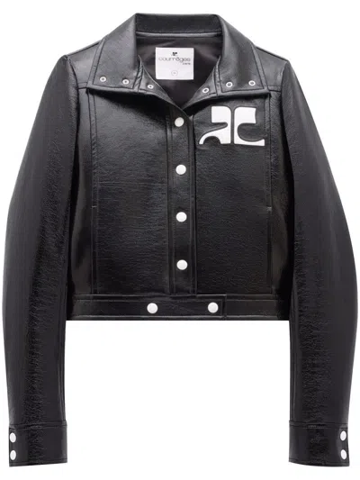 Courrèges Iconic Vinyl Jacket In Black