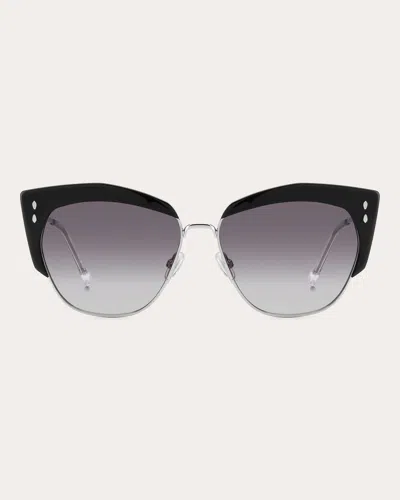 Isabel Marant Women's Black & Silver Cat-eye Sunglasses